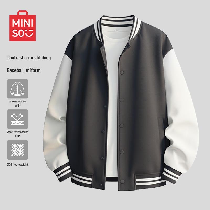 MINISO Men s American High Street Baseball Jacket L
