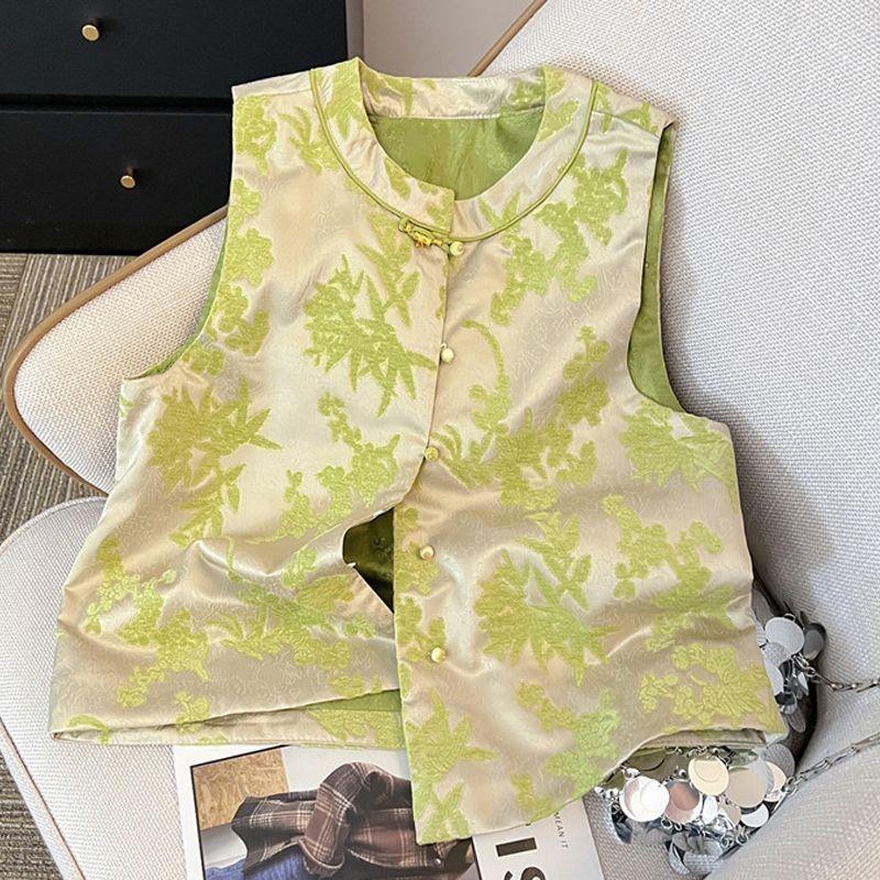 

Жилет женский высококлассный антикварный вышитый жаккардовый без рукавов жилет топ жилет 3XL (recommended 138-75kg)