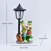 Garden Frog Statue Solar Post Lamp Decor Lawn Porch Display Ornament for Spring