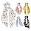 Hair Tie Floral Print Long Ribbon Hair Rope Easy to Wear Bun Half-Tied Hairstyles Ponytail Holder Hair Accessory
