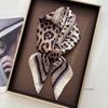 Women Square Scarf Silk Imitation Leopard Print Neckerchief Bandana Lady Shawl Scarves Wrap Head Hair Band Ties
