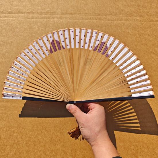 Cartoon Cat Folding Fan Japanese Style Wooden Hand Held Fan