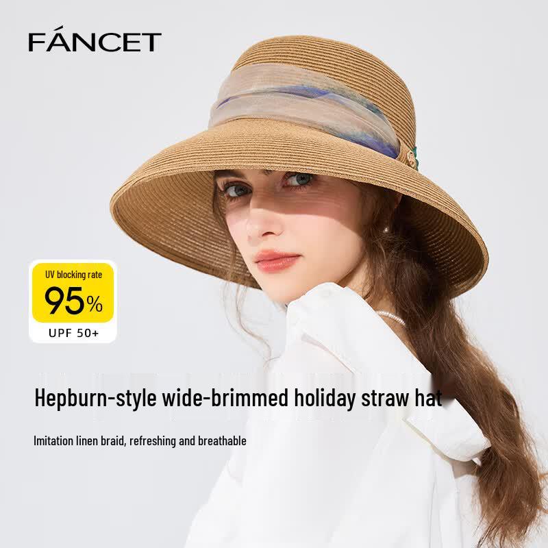 FANCET Elegant Women s Wide-Brim Sun Hat 57cm