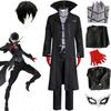 Cosplay Joker Persona 5 Anime Jeu P5 Lotus du Palais de Pluie Ensemble Complet de Vêtements Perruques Gant Masque Manteau Noir Uniforme