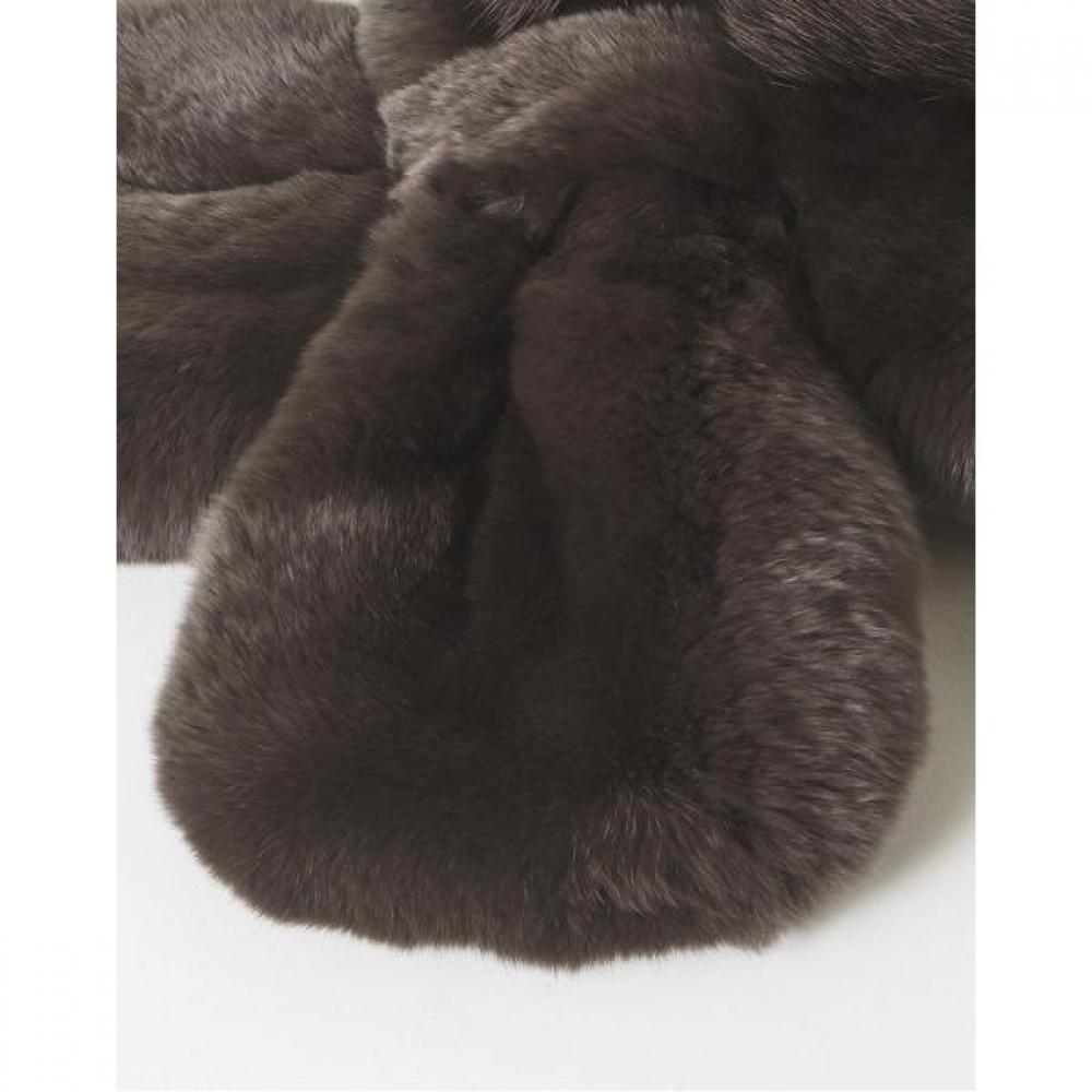 DakS Women S Fox Fur Scarf Dark Grey Dbmu4f741g3