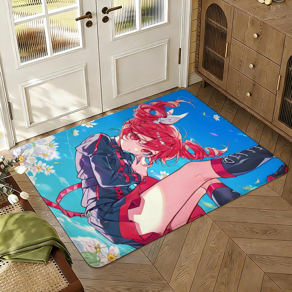 K-Kasane Teto Pink American Floor Mat Soft Thickened Absorbent Non-Slip Bedroom Living Room Door Mat Home Decor Flannel Rugs
