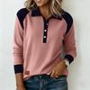 Casual Dames Blouse met Lange Mouwen en Kleurblokken voor Dagelijks Gebruik