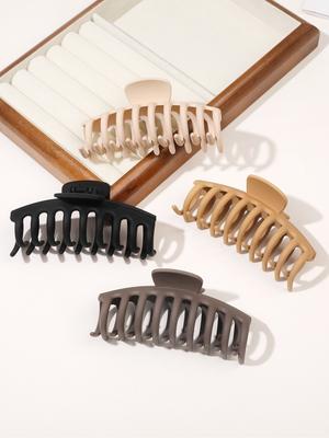 Large Claw Clips For Thick Hair , Girls Big Hair Clips Claw, Matte Claw Clips, Neutral Hair Clips 4 Pack