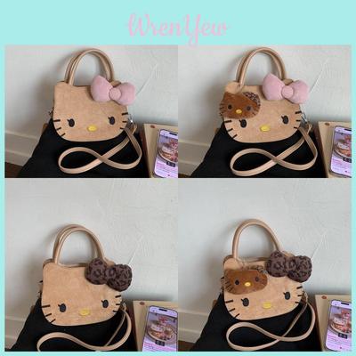 Hello Kitty Cartoon Shoulder Bag For Girls With Pu Material And Spacious Storage