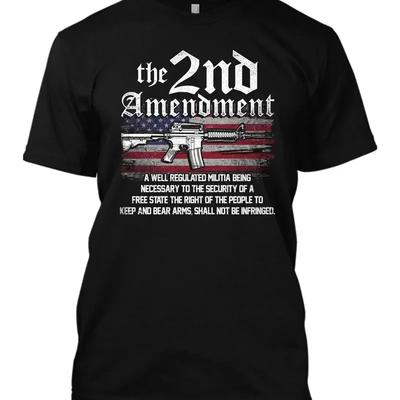 The 2nd Aunisexdunisext American Flag New Unisexs T Shirt Gun Ar 15 Bullets Patriotic