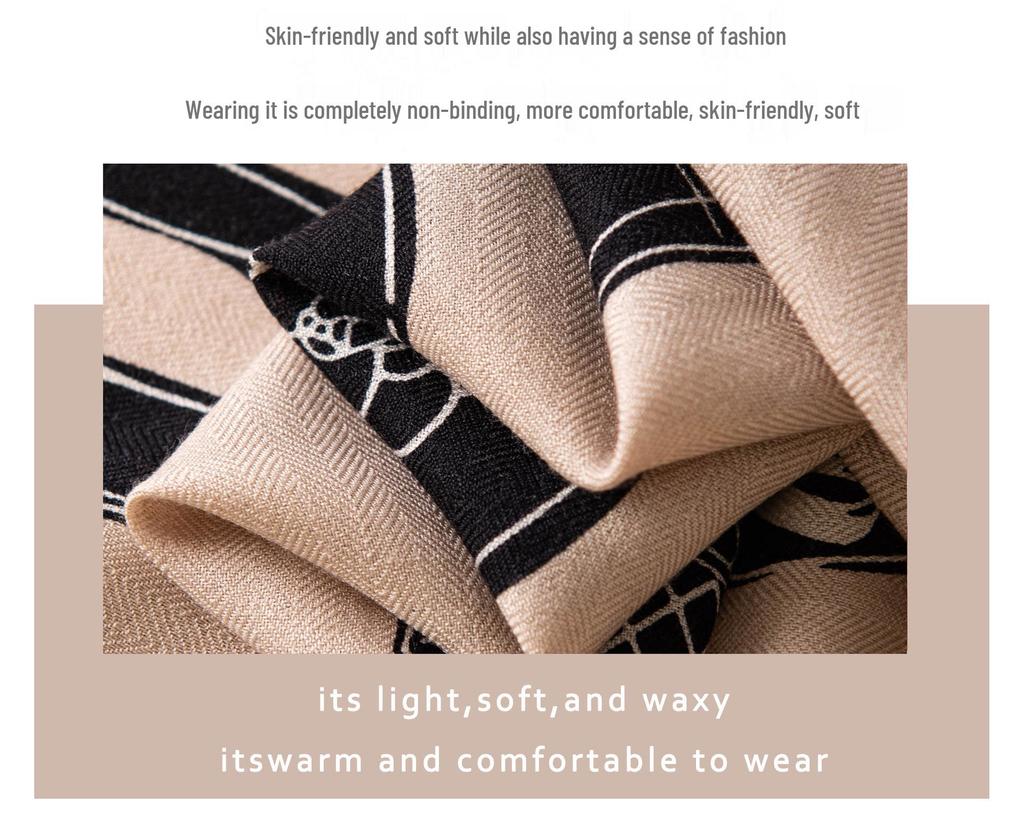 Elegant Silk Wool Scarf - 2025 Autumn Collection: Women's High-End Neck Warmer & Decorative Commuting Shawl