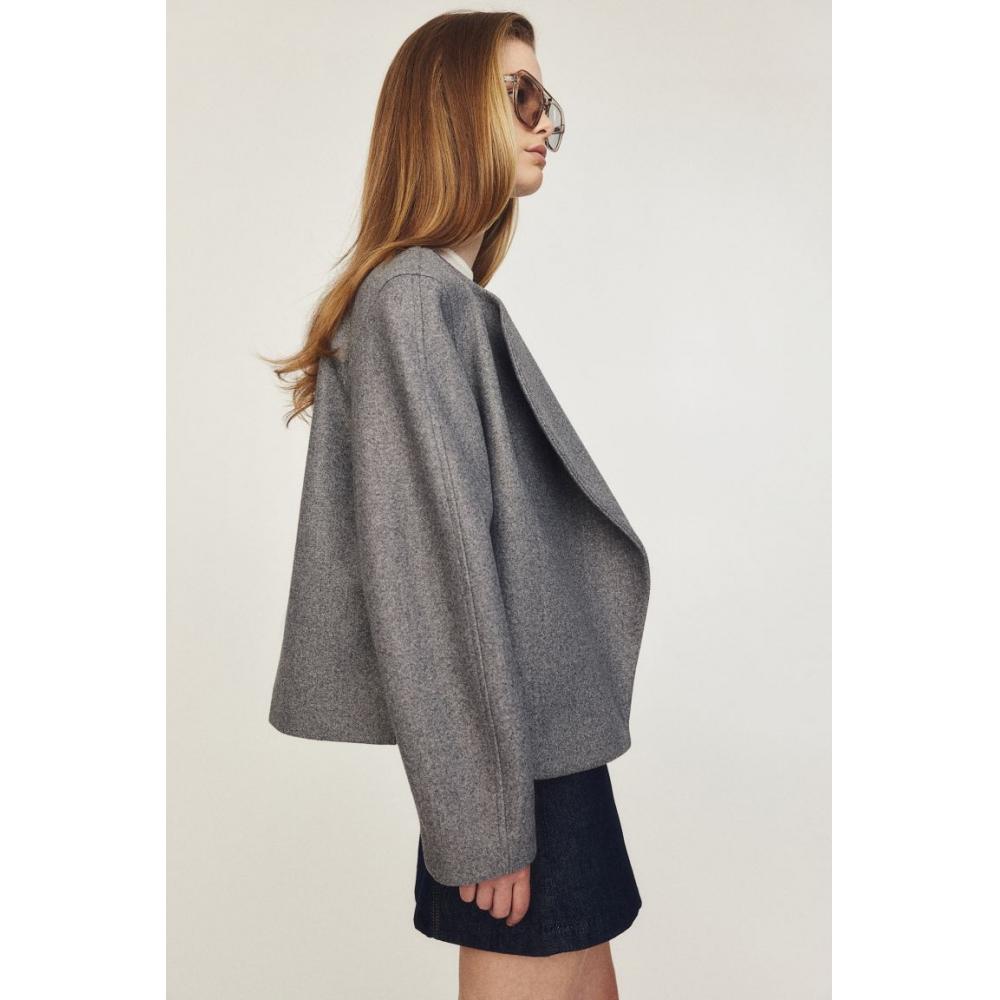 

Фетровая куртка с воротником-шалью HM Grey Melange