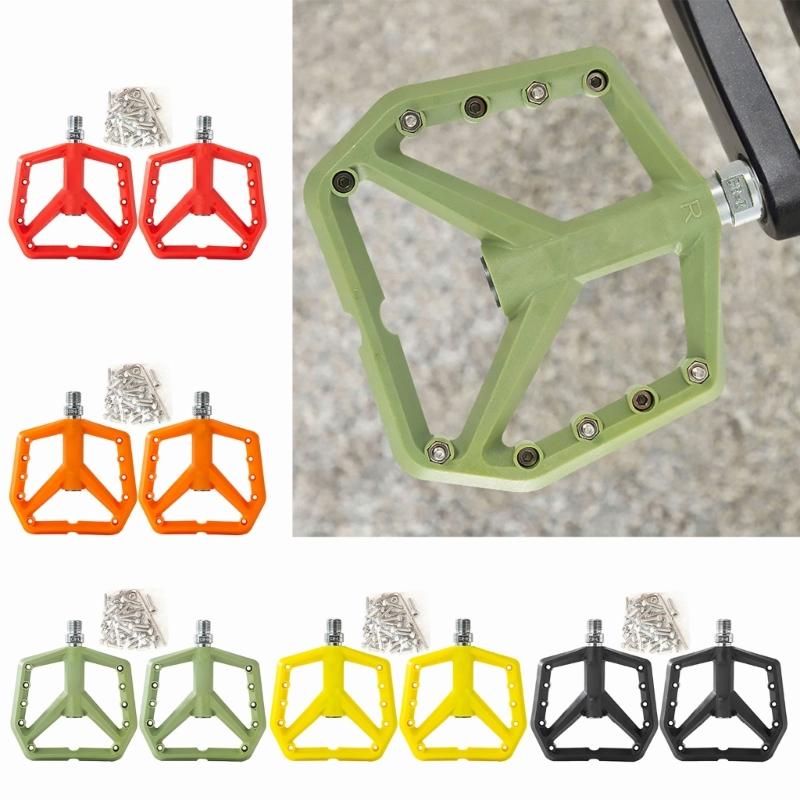 Light Weight Nylon Bicycles Pedal Aluminum Sealed Bearings Road Bike Pedal Replacement NonSlip Mountain Bicycles Pedal