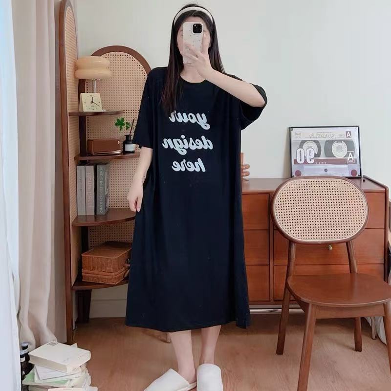 Maternity Summer Dress Short-sleeved T-shirt Skirt Children's Fashion 2025 New Loose Plus Size Long Dress Casual Summer Dress