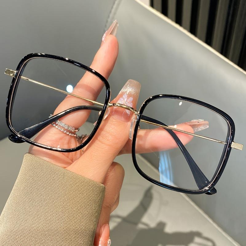 Stylish Square Full-Rim Glasses with Clear Blue Light Blocking Lenses Perfect for Daily Use Office and Study