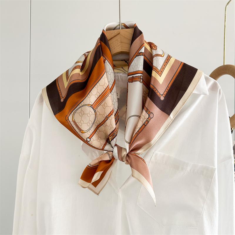 Luxury 12mm Silk Scarf Horse Harness Print Design for Women's Fashionable Spring Summer Ensemble  Hand Bags for Women  NEW