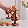 High-End Solid Wood Christmas Tree Table Mat - Heat Resistant Pot and Dish Pad, Decorative Ornament