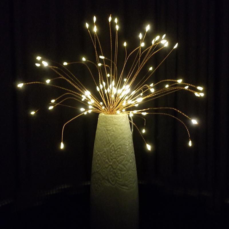 150 LEDs DIY LED-Lichterkette 8 Modi Hängendes Starburst-Weihnachtslicht mit Fernbedienung Dekoration für den Außenbereich