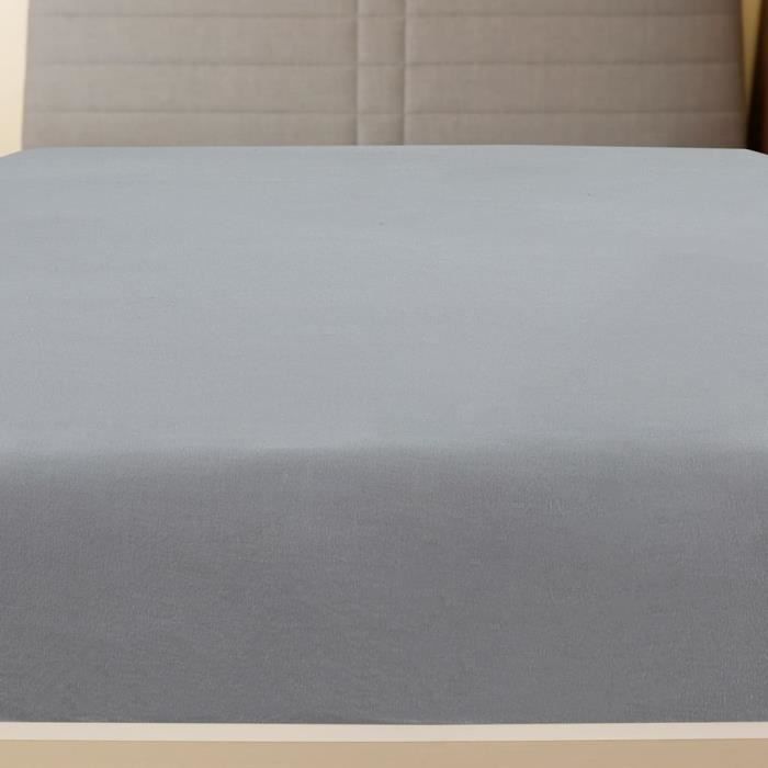 136201 vidaXL Draps-housses Jersey 2 pcs Gris 90x200 cm Coton