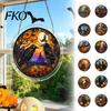 Unique Puzzle Design Acrylic Suncatcher, Halloween Stained Glass Style Sun Catcher Easy Assembly Kit, Gothic Window Hanging Ornament for Home, Garden