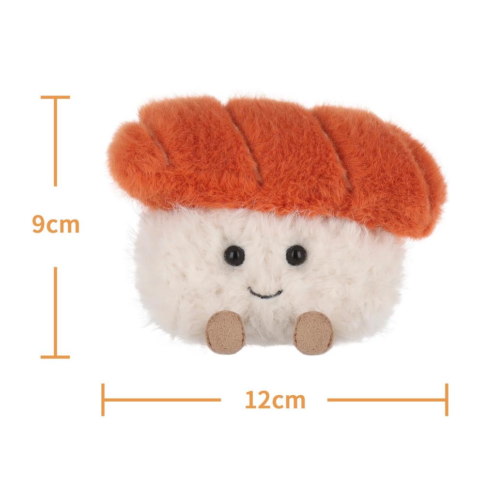 Apricot Lamb Salmon Sushi Plush Soft and Fluffy Salmon Sushi for Boys and 8cm Toy, Cute, Girls,
