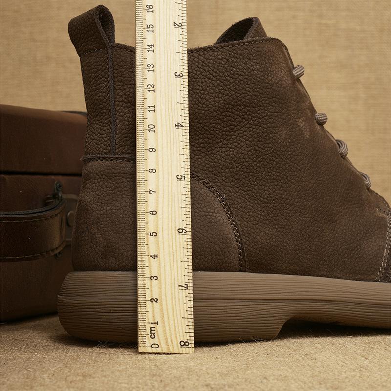 Vintage Hovězí useň vrchní vrstvy Podzim a Zima Nový trend Martensky Britský styl Módní boty s vysokým svrškem Outdoorová pánská obuv