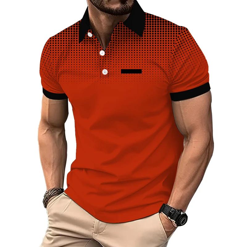 New Summer Men Clothes Short Sleeve Fashion Slim Fit 100% Polyester Polo Shirt Men Business Casual Lapel Golf Polo Shirt