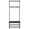 Coat Rack Entryway Coat Hanging Hat Bags Hook Storage Hallway Storage Shelf Footrest Bench Metal Multi Purpose