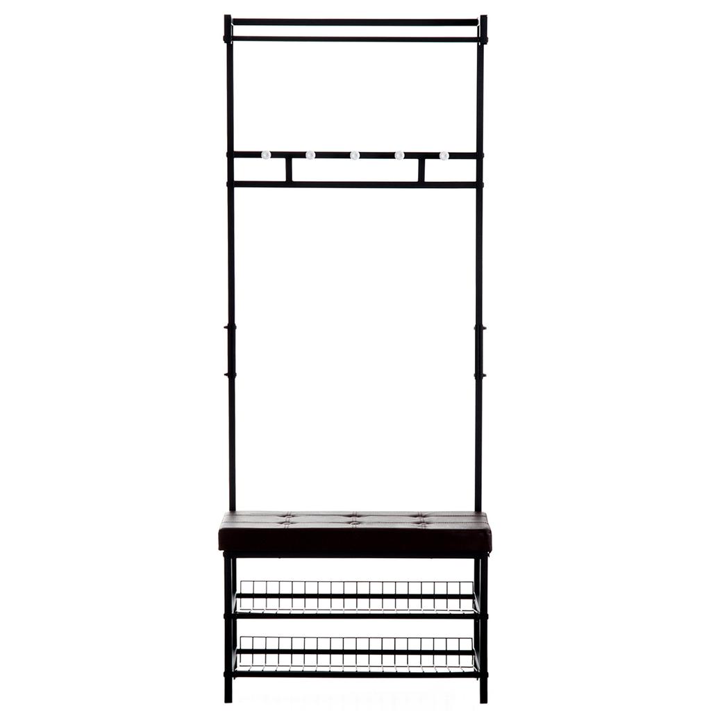 Coat Rack Entryway Coat Hanging Hat Bags Hook Storage Hallway Storage Shelf Footrest Bench Metal Multi Purpose