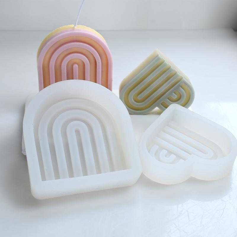 Moule Silicone Bougie Forme Arche/U 3D Kit de Fabrication Artisanale DIY Décoration Maison Plâtre Époxy Savon Fait Main Glaçons Outils de Cuisson