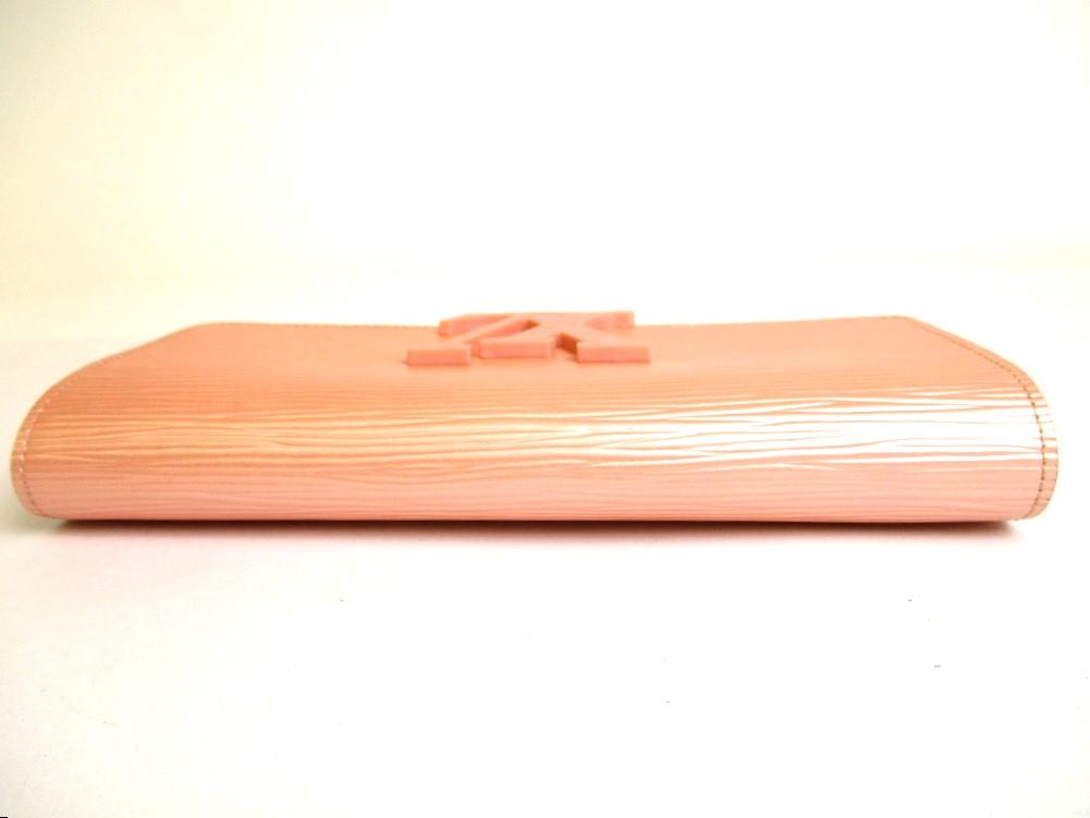 Authentic LOUIS VUITTON Epi Rose Pink Leather Flap Long Wallet Portefeuille Louise #9921 Open Box