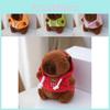 Adorable Capybara Plush Keychain Soft Stuffed Animal Toy In Peach Pink 12cm