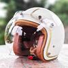 New Fashion 3/4 Open Face Motorcycle Helmet for Men Women with Glossy Finish Shell Perfect for Scooter Riders Urban Commuting