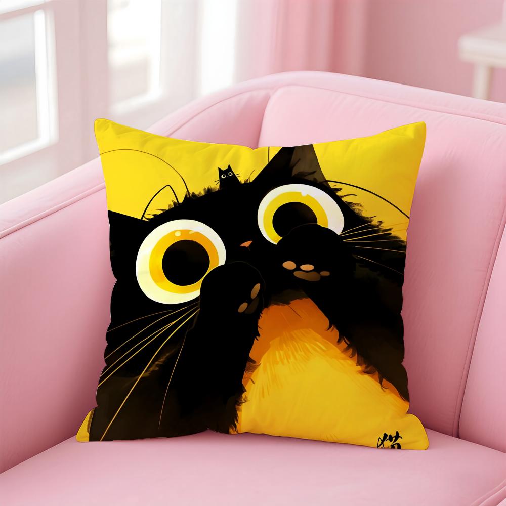 Creative Funny Meme Viral Art Shocked Cat Art Cushion Cover Pillow Case Soft Skin Friendly Fabric Concealed Zipper