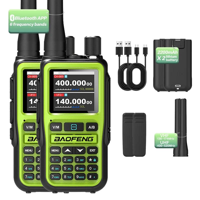 Baofeng 5R Mini Walkie Talkie Dual PTT Bluetooth APP Programming Grey Black Multi Band AM Wireless Copy Frequency Two Way Radios