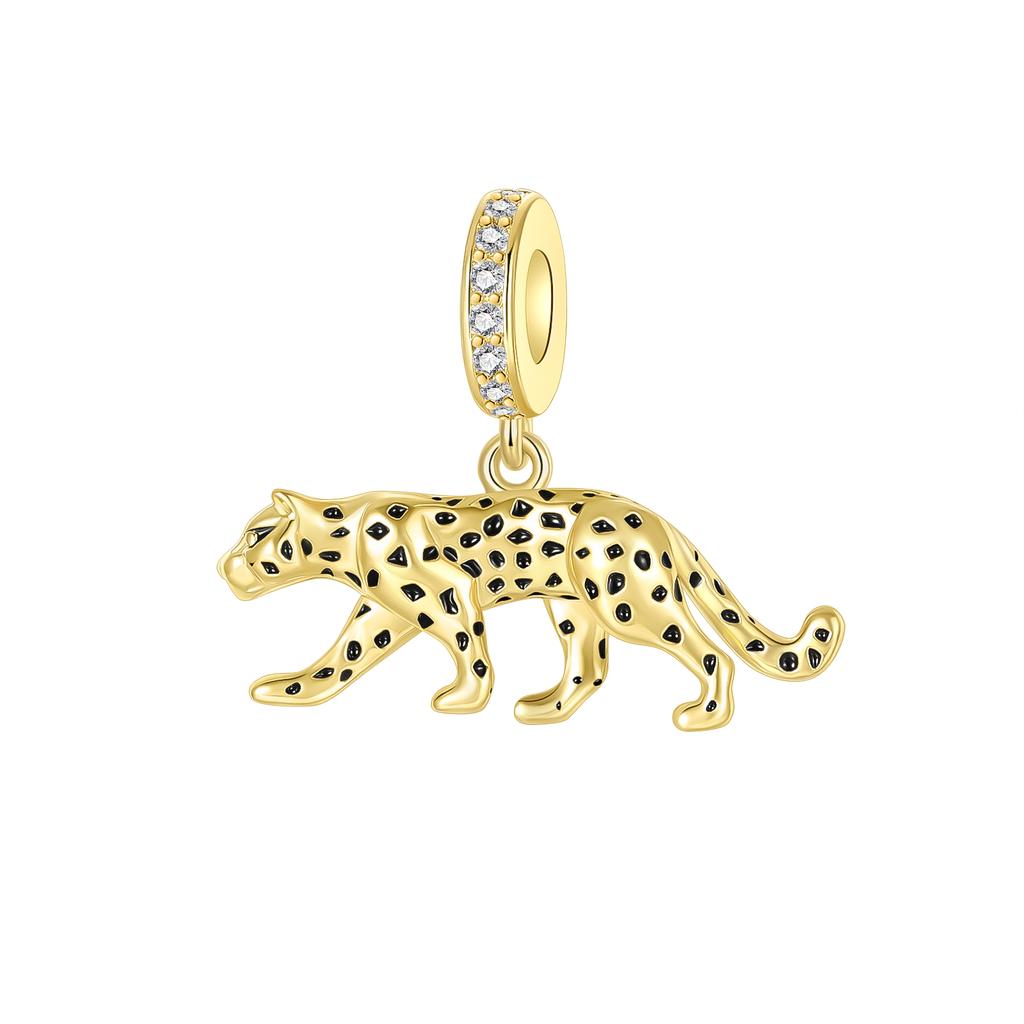 Copper Golden Series Leopard Charms Bead Bow Clip Crown Pendants Fit Bangle Bracelet Diy Jewelry Marking