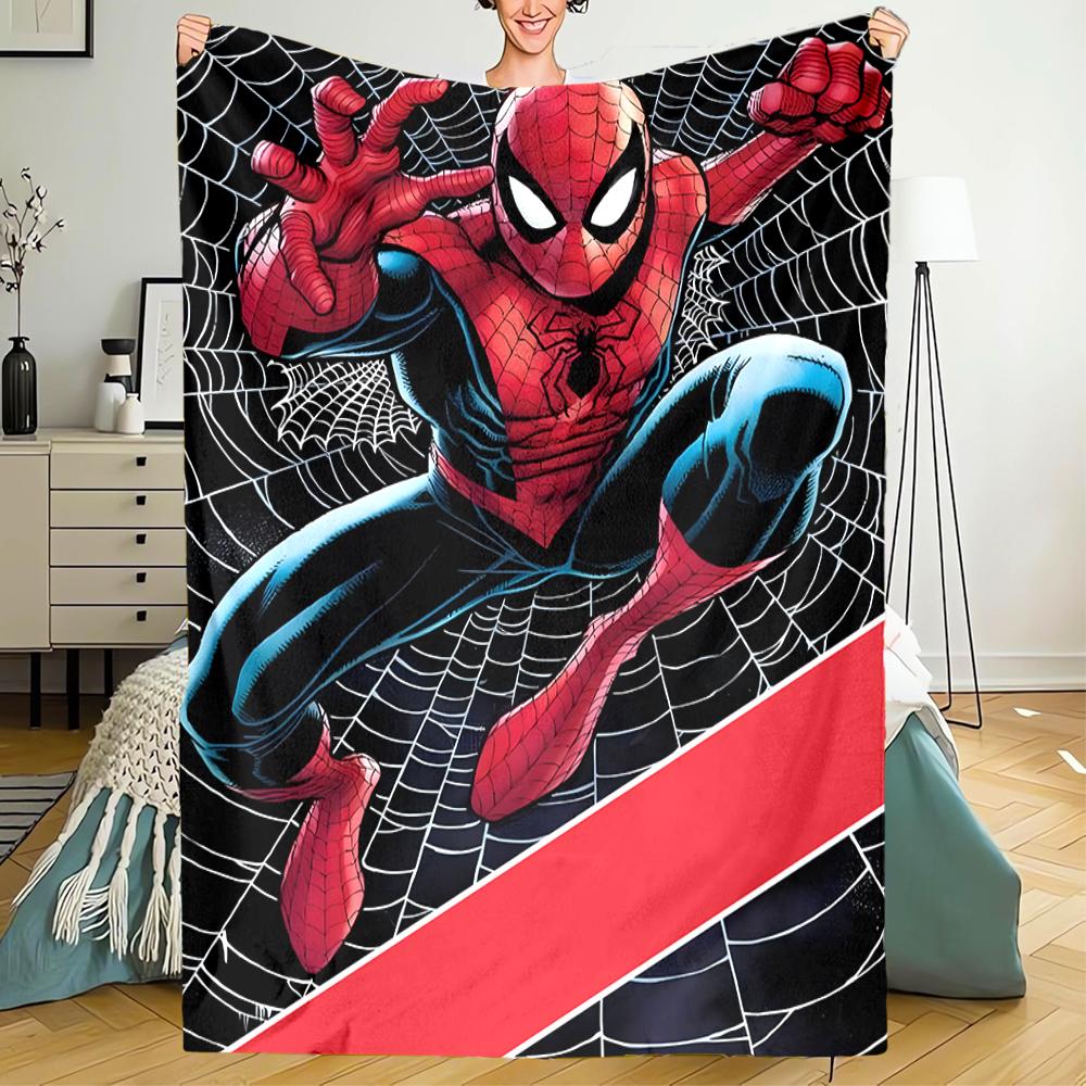 Spider Man Theme Printed Blanket - Perfect for Couch, Bed, Travel & Outdoor Use | Machine Washable, Cozy & Durable.