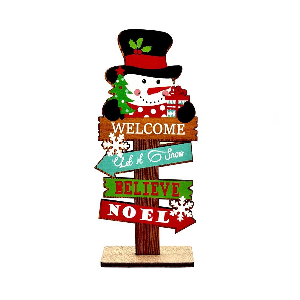 Funny Santa Claus Elk Plaque Cartoon Merry Christmas Ornaments  Home Table Decors