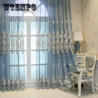 Κεντημένες κουρτίνες ευρωπαϊκού στιλ Τούλια για τραπεζαρία κρεβατοκάμαρας σαλονιού Πολυτελές διαφανές νήμα βουάλ Διαφανές κουρτίνα υψηλής ποιότητας