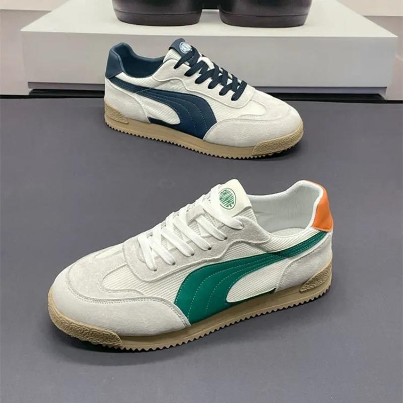 Breathable soft-soled comfortable casual board shoes spring and summer trendy brand versatile thick-soled contrasting color mesh low-top men's shoes