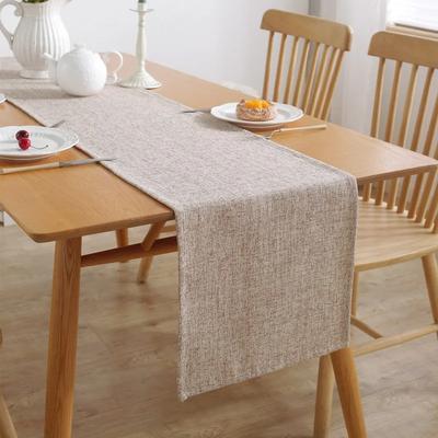 Creative Solid Color Linen Table Runner Home Desktop Decorative Tea Mat Tea Table Runner Rectangular Cabinet Table Runner