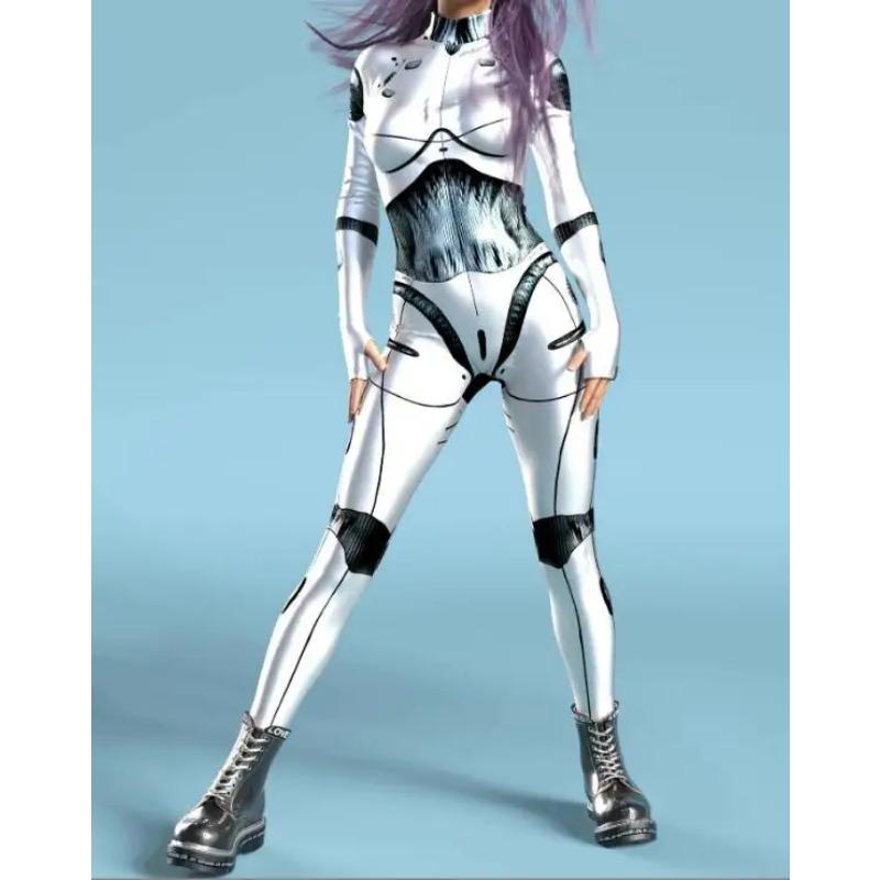 Costum Zentai sexy pentru femei, armură mecanică, salopetă, cosplay, costum robot, pentru petrecerea de Anul Nou de Crăciun, body pentru spectacole