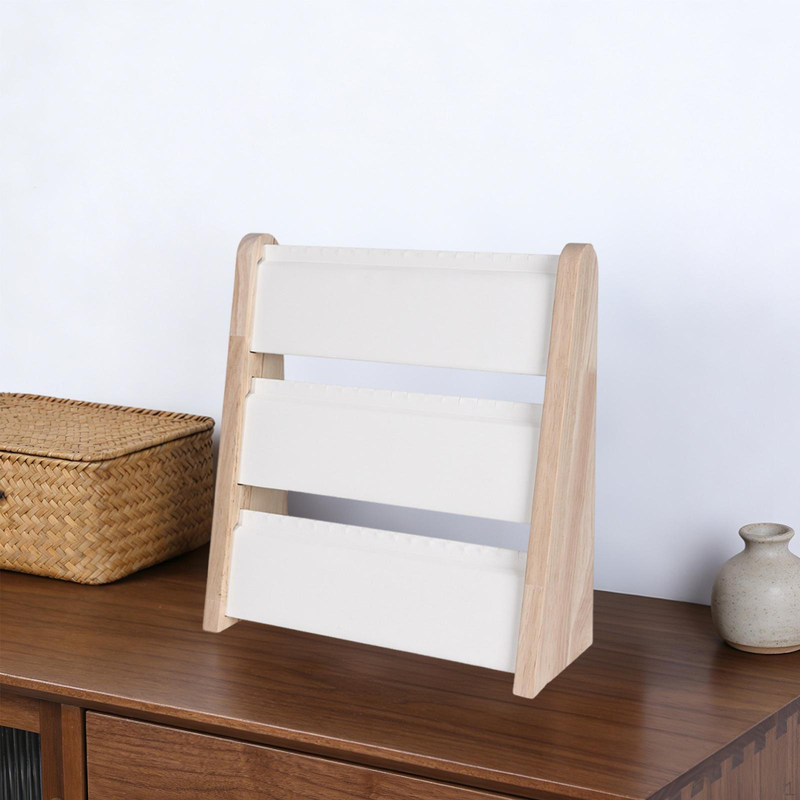 3 Tier Necklace Display Stand Chains Holder Wood Freestanding Jewelry Organizer Rack for