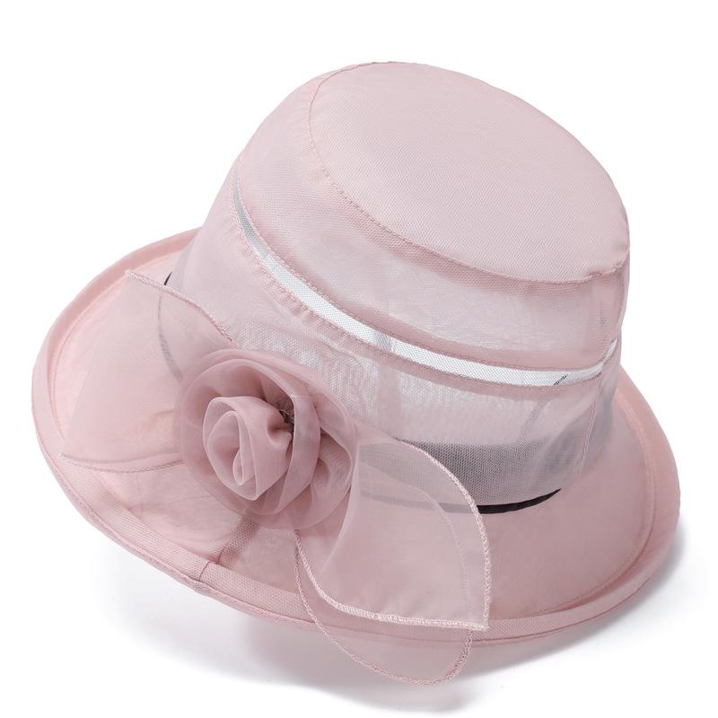 

Шляпы от солнца женские летние корейские складные шляпы от солнца с закругленными краями шляпа от солнца для пожилых людей среднего возраста шляпа от солнца для женщин Тонкая дышащая шляпа для мам M（56-58cm） розовый