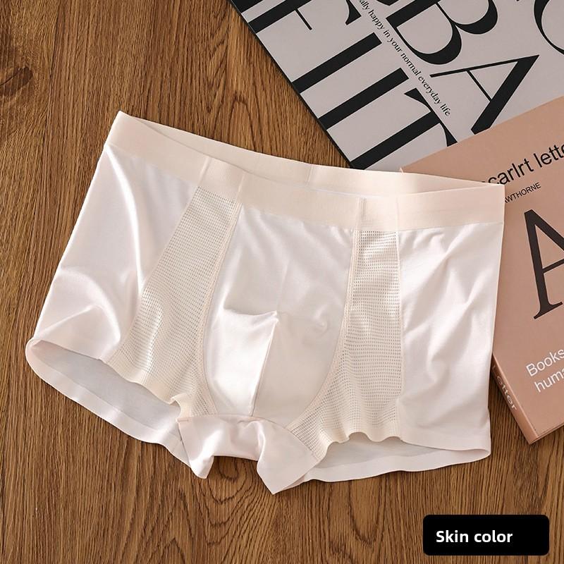 Large-sized Men's Summer Thin and Fashionable New Ice Silk Breathable Mesh Briefs
