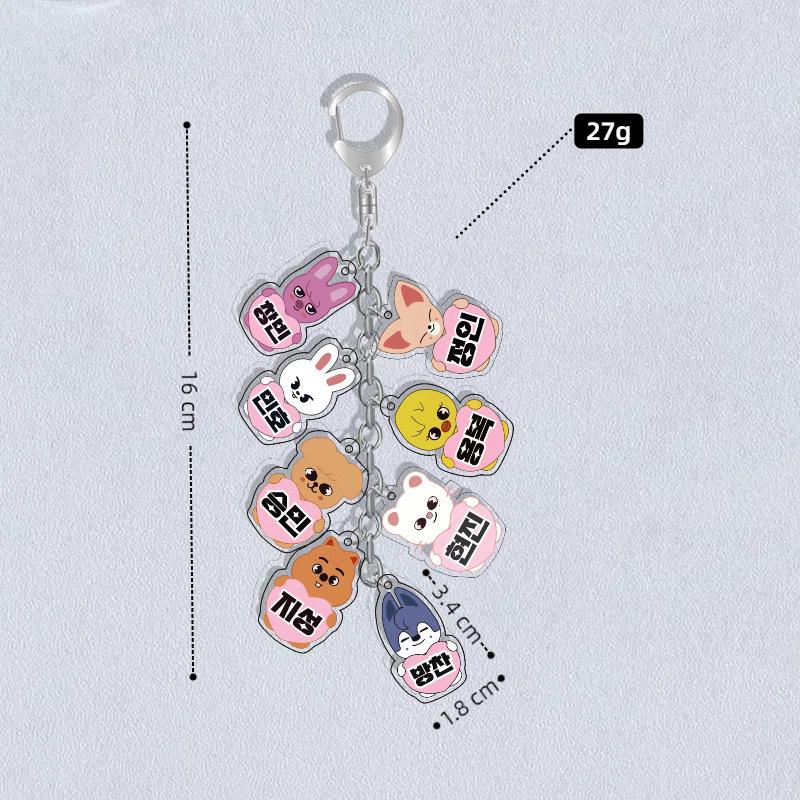 3pc Stray Kids SKZOO 8-in-1 Keychain-Wolf Chan Leebit Dwaekki Jiniret Han Quokka BbokAri PuppyM FoxI.Ny Multi Pendant KeyRing Kpop Bag Charm STAY Gift