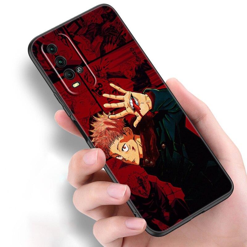 Anime Jujutsu Kaisen Ryomen Sukuna Phone Case For Xiaomi Redmi Note 11 10 9 8 Pro 11T 10T 10S 9S 8T 9 9A 9C 9T Black Soft Cover