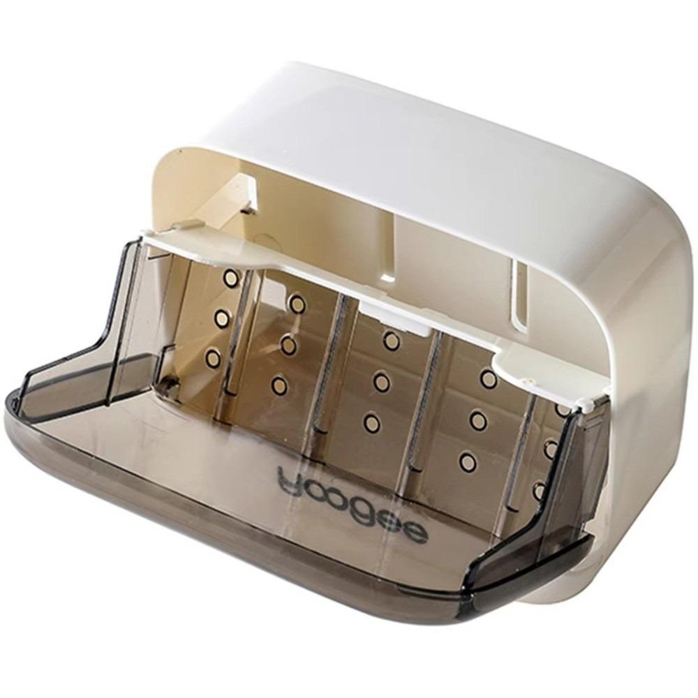 New Wall Mounted Bathroom Soap Holder Flip Lid Drain Waterproof Bathroom Drain Soap Box Without Drilling Soap Dish Box