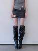 Demio Contour Strap Mini Skirt (Charcoal)