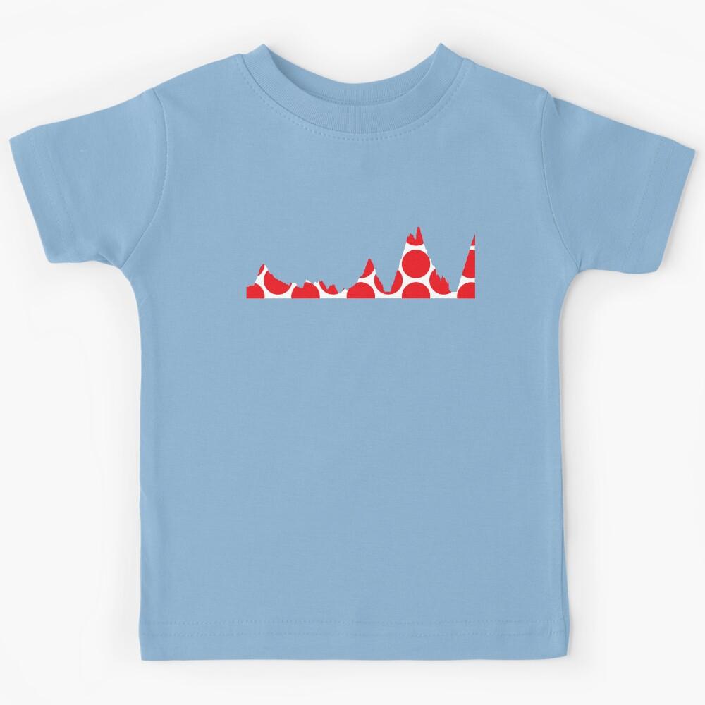Red Polka Dot Mountain Profile Kids T-Shirt 110